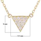 14k Yellow Gold 0.25ctw Diamond Geometric Triangle Pendant Necklace 16"