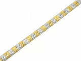 Italian 14k Two Tone Gold Solid Diamond Cut Omega Bracelet 7" 5.6mm 13.6 grams