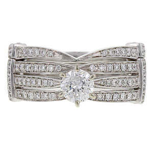 14k White Gold 1.13ctw Diamond Matching Engagement & Wedding 2 Piece Set Ring