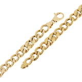 Italian 14k Yellow Gold Hollow Cuban Link Chain Bracelet 8.25" 8.75mm 13 grams