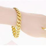 Italian 14k Yellow Gold Hollow Cuban Monaco Chain Bracelet 8" 11.2mm 15.4 grams