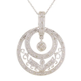 10k White Gold 0.25ctw Diamond Nature's Filigree Trellis Basket Pendant Necklace