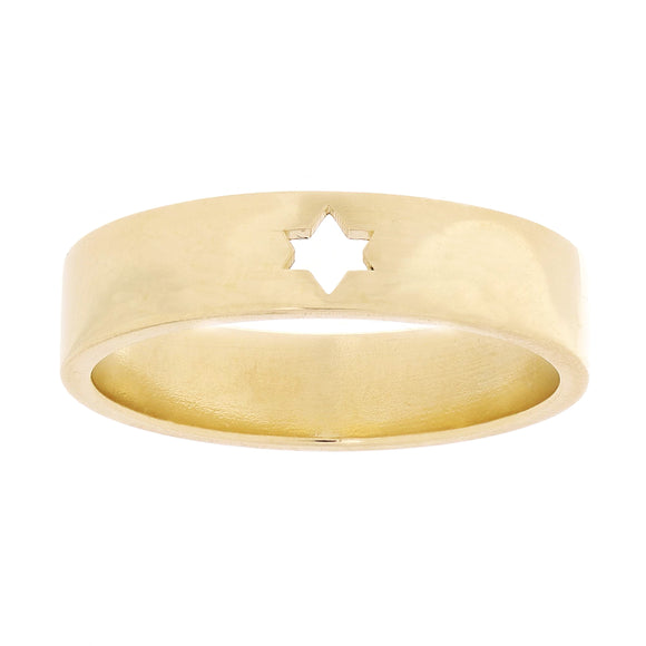 14k Yellow Gold Cut Out Star of David Ring Band Size 8 - 4.8mm 4.8 grams