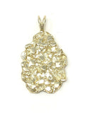 10k Yellow Gold Free Form Nugget Charm Pendant 1.6" 10 grams