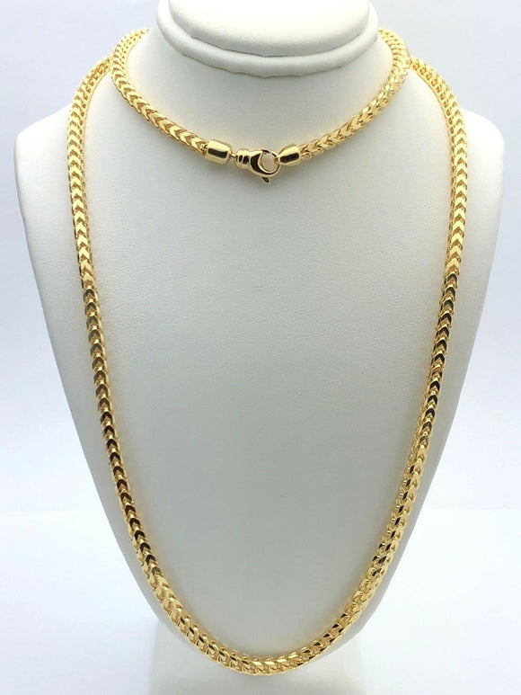 14k Yellow Gold Franco Chain Necklace Solid Gold Link Chain 30