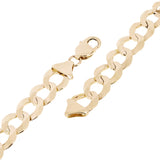 Men's 10k Yellow Gold Solid Flat Cuban Link Chain Bracelet 7" 11.5mm 17.5 grams