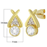 14k Yellow Gold Aquamarine & Diamond Accent XOXO Hugs & Kisses Earrings