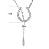 14k White Gold 0.16ctw Diamond Lucky Horseshoe Cable Link Necklace