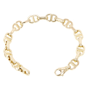 14k Yellow Gold Solid Handmade Oval Link Chain Bracelet 8.5" 9.4mm 33.1 grams