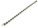 14k Yellow Gold Oval Black Onyx Bracelet 6.75" 20 pcs Onyx
